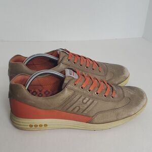 Ecco Hydromax Men's Leather Golf Shoes Tan Orange Size 44